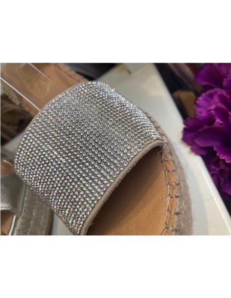 SANDALIA TIRA BRILLOS PLATA...